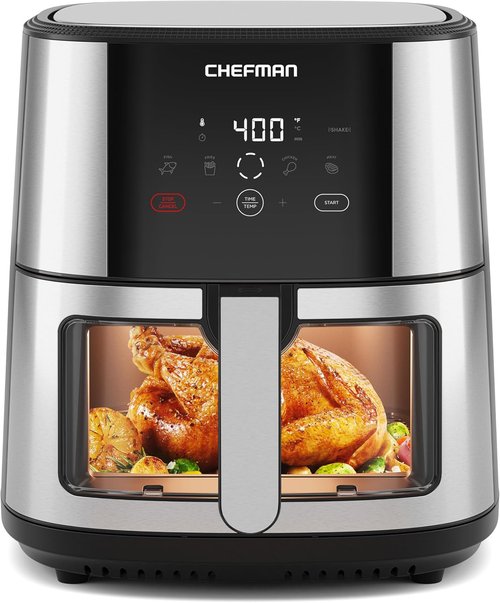CHEFMAN Easy-View Air Fryer - 8 Qt Family Size with One-Touch Digital Control & Viewing Window