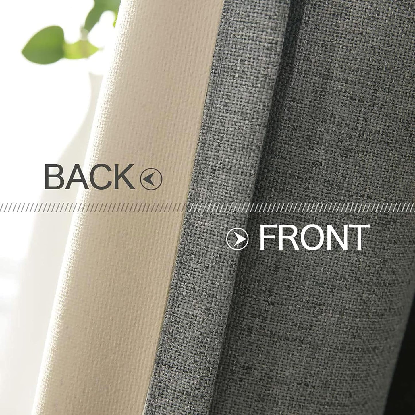 MIULEE Linen Blackout Curtains - 100% Room Darkening Thermal Insulated Grommet Panels | Dark Grey, 42" x 90" (2 PCs)