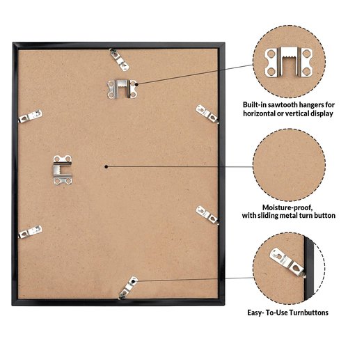 LaVie Home 11x14 Picture Frame for Wall Display, 11 x 14 Black Picture Frame with HD Plexiglas, 11 by 14 Poster Frame 1 Pack, Display Frame for Vertical or Horizontal, Classic Collection