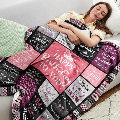 Ivivis Throw Blanket - Happy Birthday Gifts for Women & Girls | 60" x 50" Unique Decor