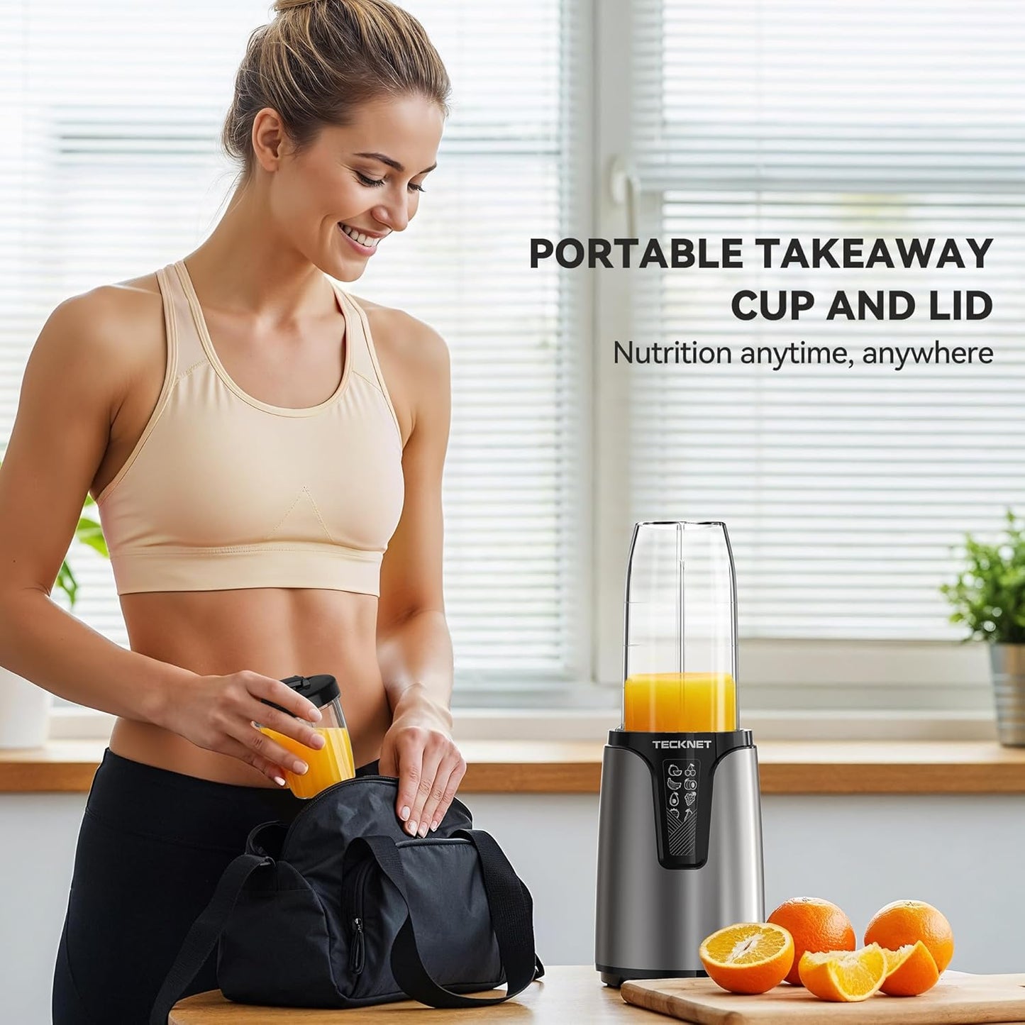 TECKNET Bullet Blender - 25000RPM Personal Nutri Blender for Smoothies & Protein Shakes | 1000W, 2 BPA-Free Cups (17oz & 10oz)