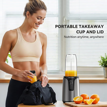 TECKNET Bullet Blender - 25000RPM Personal Nutri Blender for Smoothies & Protein Shakes | 1000W, 2 BPA-Free Cups (17oz & 10oz)