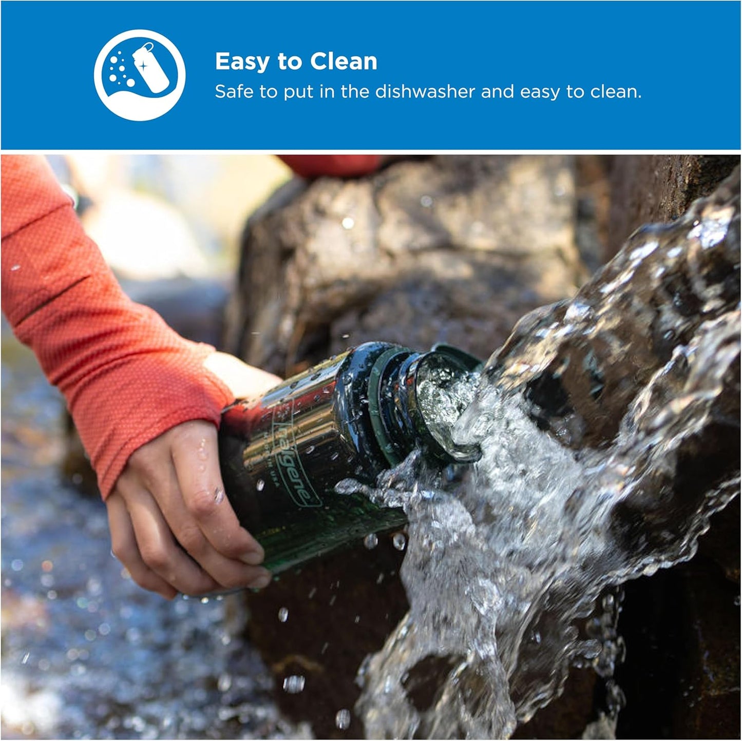 Nalgene 32 oz Wide Mouth Water Bottle - BPA-Free, Durable & Leak-Proof Design for Hiking, Gym & Travel