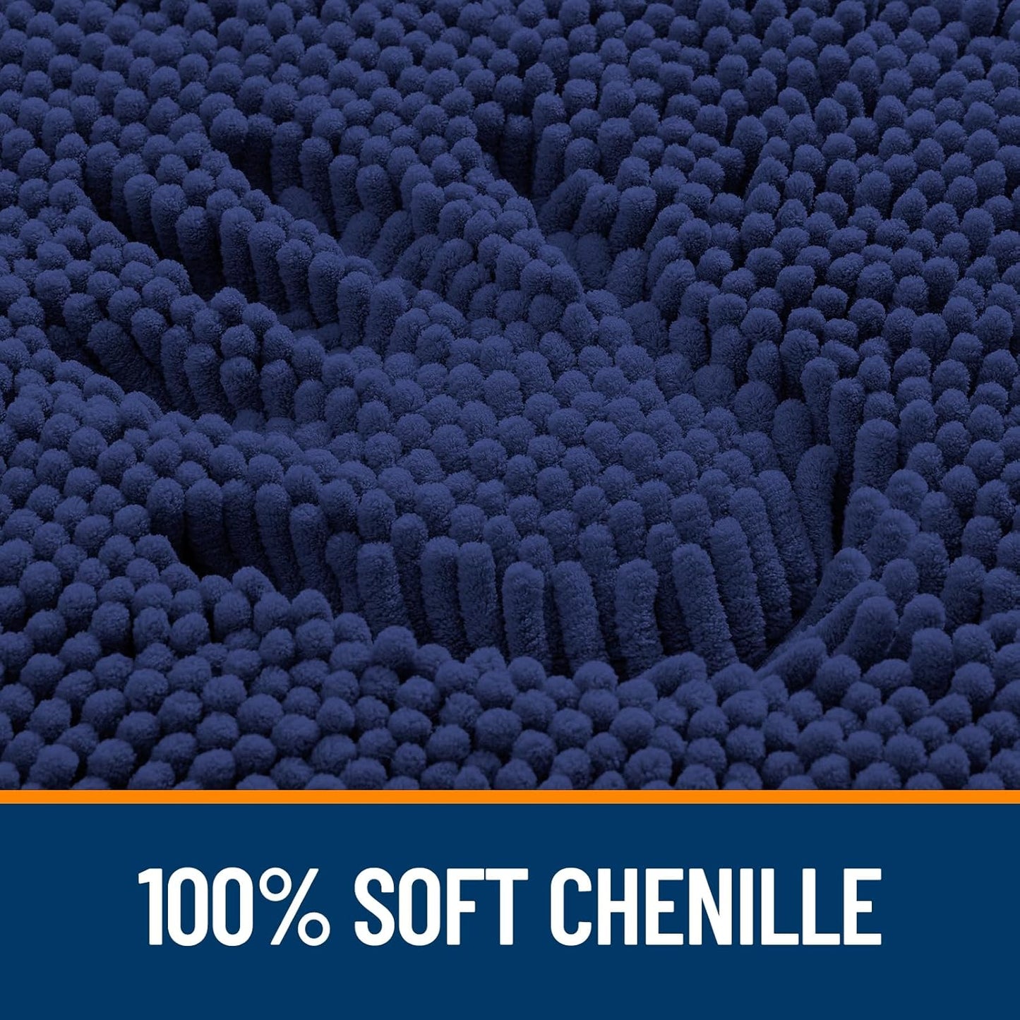 OLANLY Bathroom Runner Rug - Soft Absorbent Chenille with Rubber Backing | Quick Dry, 59x24, Twilight Sapphire