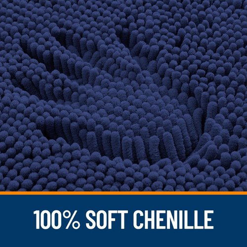 OLANLY Bathroom Rugs 47x32, Extra Soft Absorbent Chenille Bath Rugs, Rubber Backing Quick Dry, Machine Washable Bath Mats for Bathroom Floor, Tub and Shower, Home Decor Accessories, Twilight Sapphire