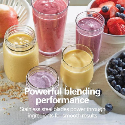 Hamilton Beach Portable Blender - 14 Oz BPA-Free Travel Cup & Lid | Durable Stainless Steel Blades for Smoothies & Shakes