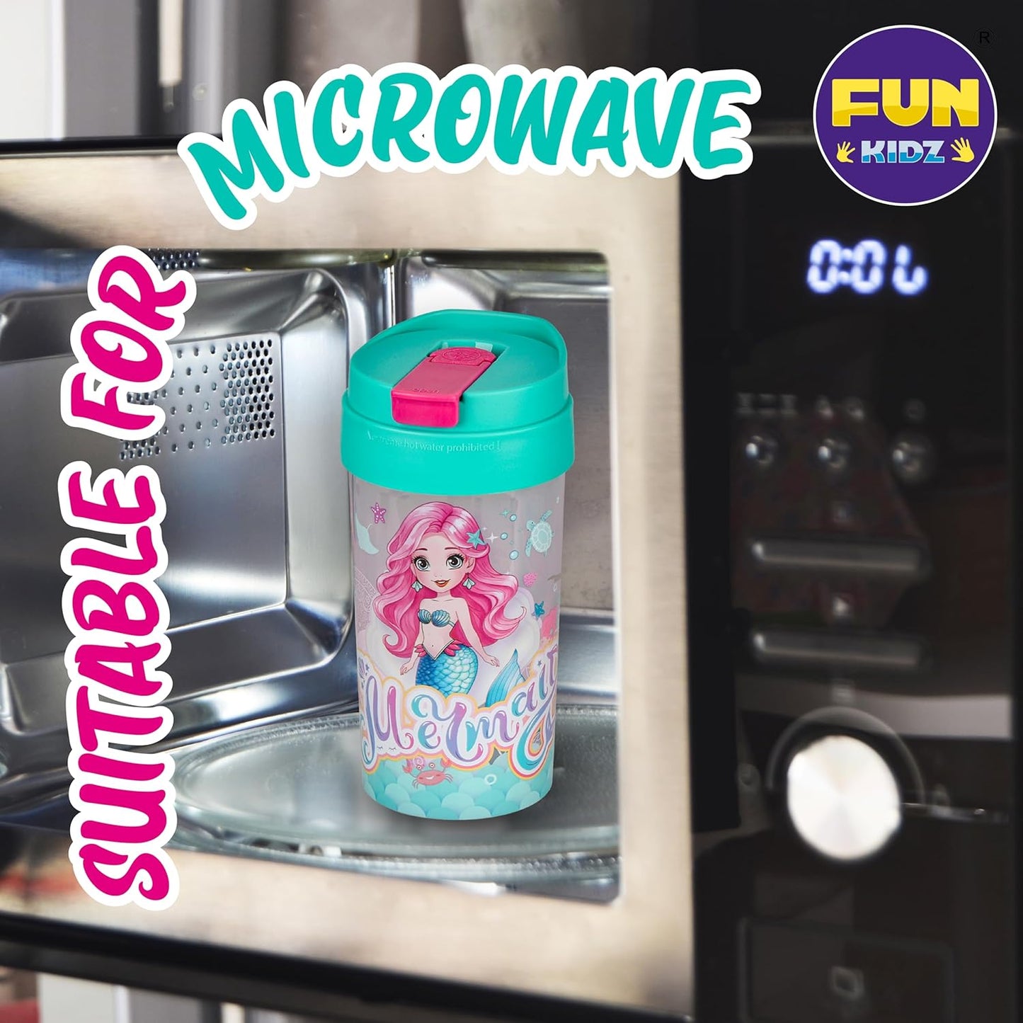Total My Style Mermaid Kids Water Bottle - 17oz Leak-Proof Design with Spout Cover & Carry Handle | BPA-Free, Dishwasher Safe for Ages 3+