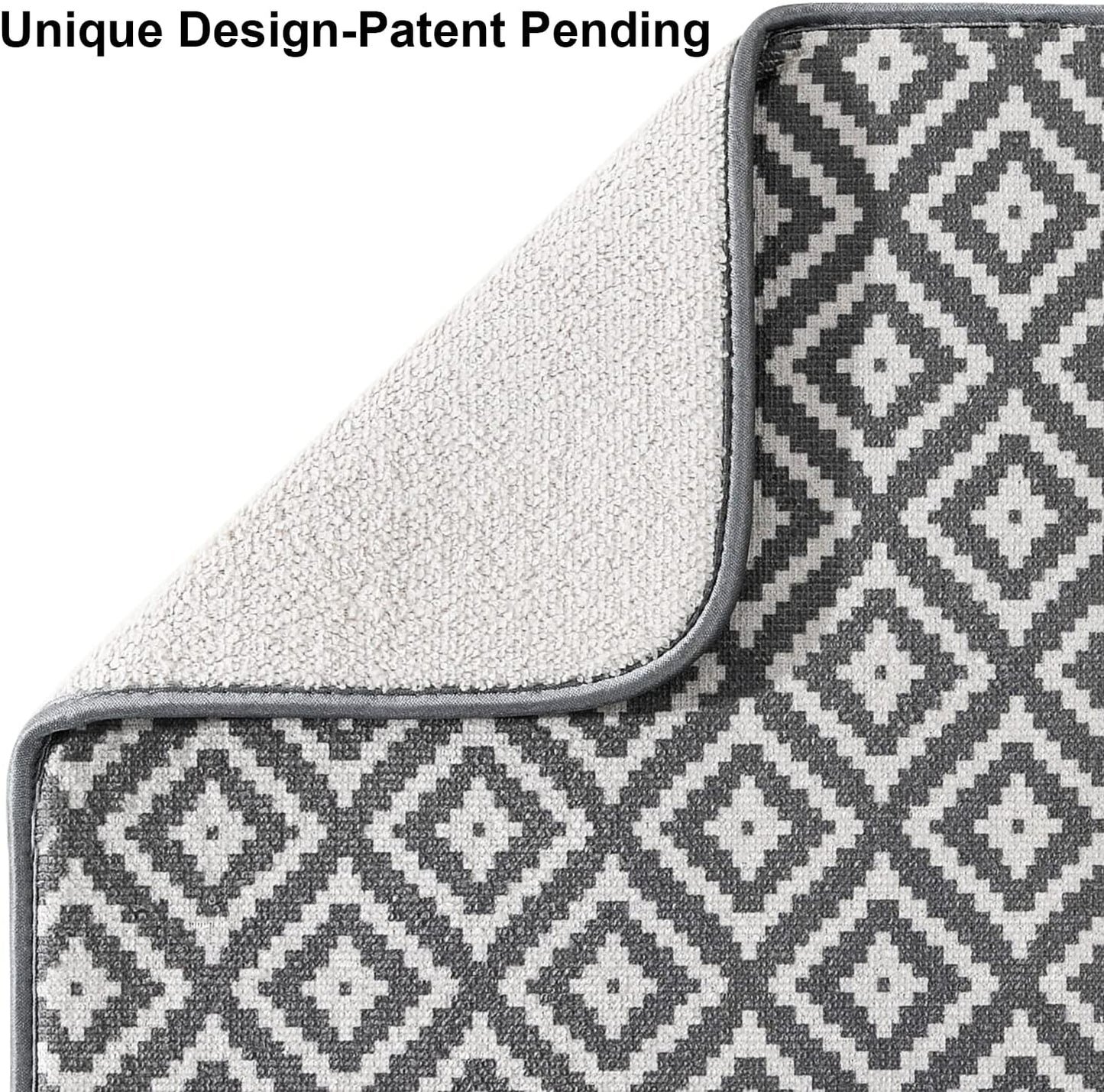 Subekyu Dish Drying Mat - Ultra Absorbent Microfiber Drainer Mats | 2 Pack, 19.2" x 15.8" (Rhombus)