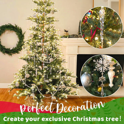 Skiennix 18pcs Crystal Christmas Ornaments - Hanging Acrylic Snowflake Icicle Decor for Winter Wonderland