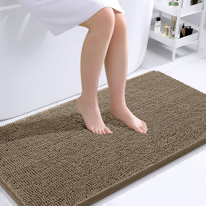 OLANLY Bathroom Runner Rugs - Extra Soft Absorbent Chenille | Quick-Dry, Machine Washable, 44x24, Tan