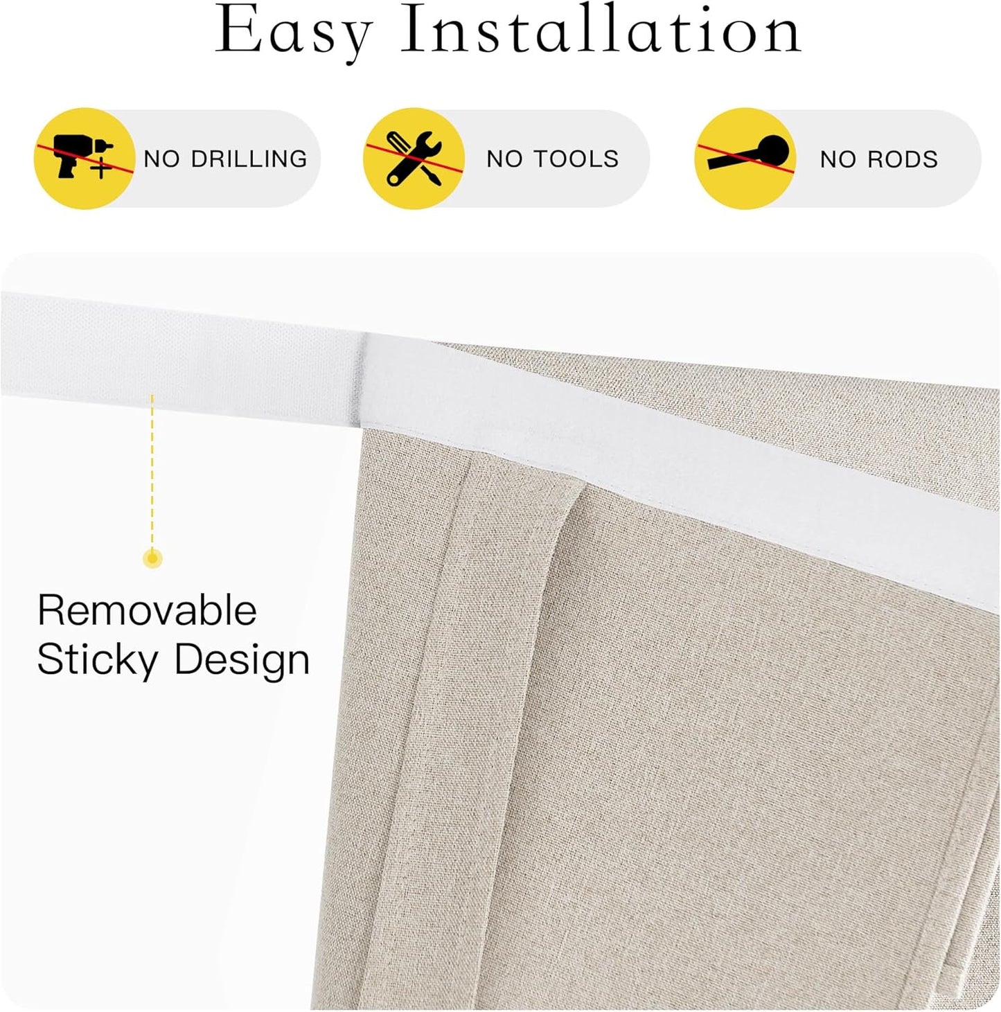 NICETOWN 100% Blackout Door Curtains - Thermal Insulated Privacy for French Doors | Natural, W26 x L69 Inch
