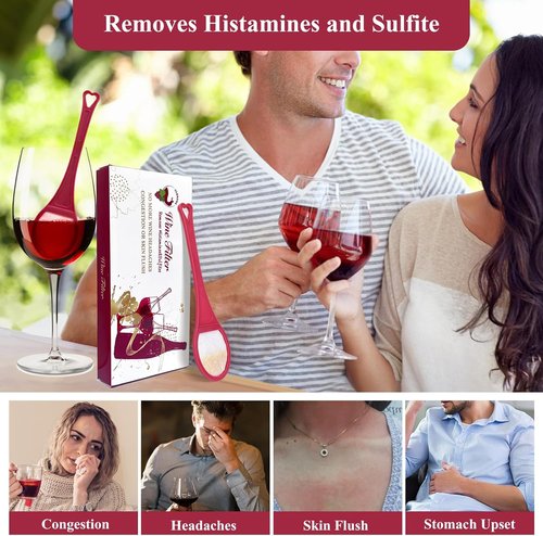 Clerona Wine Filters, the Wine Purifier, Sulfite and Histamines Remover - Naturally Eliminate Allergies & Sensitivities (Pack of 4)