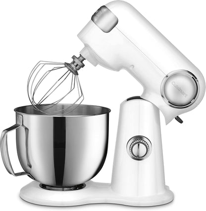 Cuisinart Stand Mixer - 12 Speed with 5.5 Quart Stainless Steel Bowl & Chef’s Whisk | White Linen
