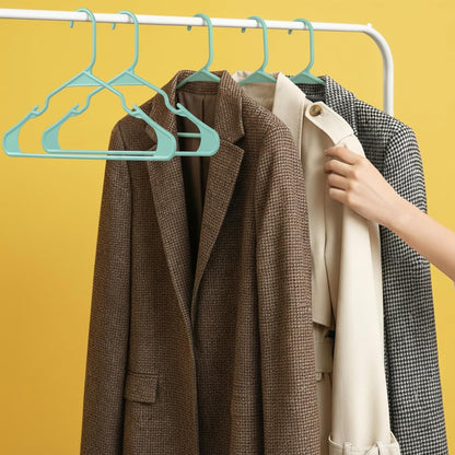 Utopia Home Plastic Hangers 30 Pack - Durable Space-Saving Clothes Hangers - Aqua Closet Organizers