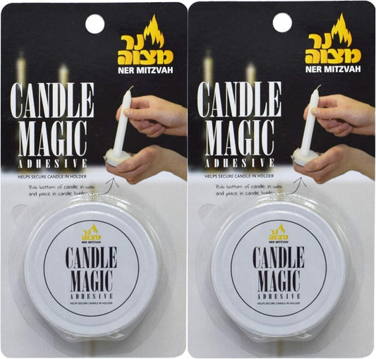 Ner Mitzvah Candle Magic - Candle Wax Adhesive for Secure Hold - 2 Pack