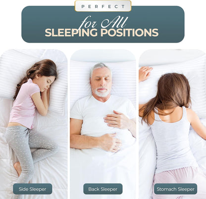 Utopia Bedding Bed Pillows - Cooling Down Alternative Set of 2 | Standard Size for All Sleep Positions