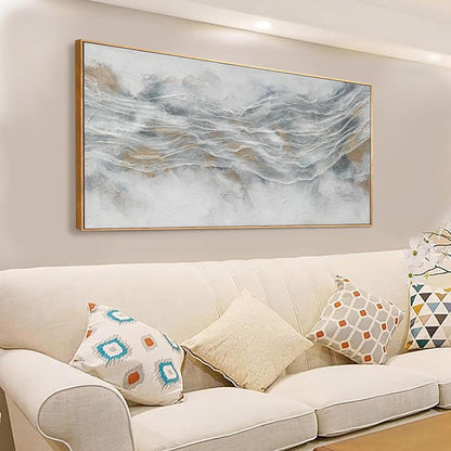 Skiennix Abstract Canvas Wall Art - Modern Framed Decor for Living Room | Large 29" X 58" Prints