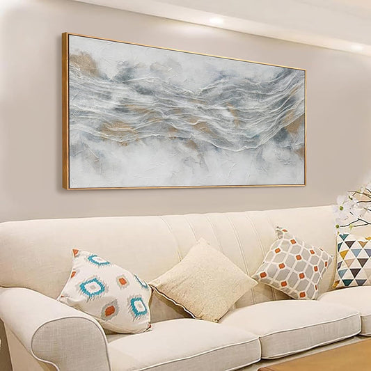 Skiennix Abstract Canvas Wall Art - Modern Framed Decor for Living Room | Large 29" X 58" Prints