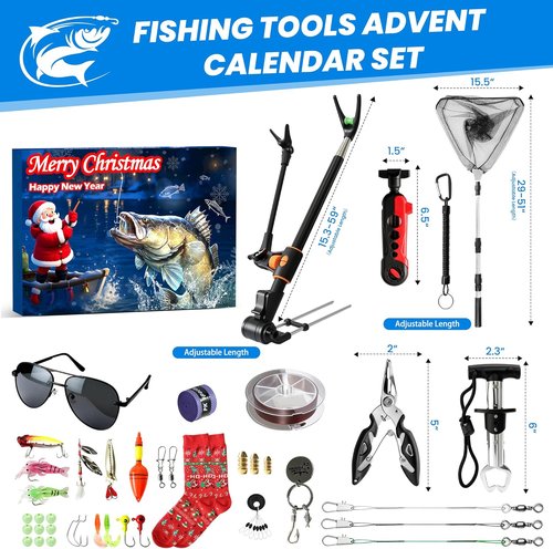 Fishing Advent Calendar 2025 - 24 Days of Fishing Lures | Perfect Christmas Gift for Dads and Teens