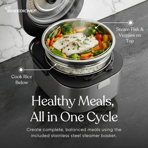 10-Cup Rice Cooker by [Brand Name] - Smart Rice Maker with Nonstick Pot & Steamer Basket | Delay Timer & Keep Warm Function | BPA-Free & Non-Toxic, Stainless Steel