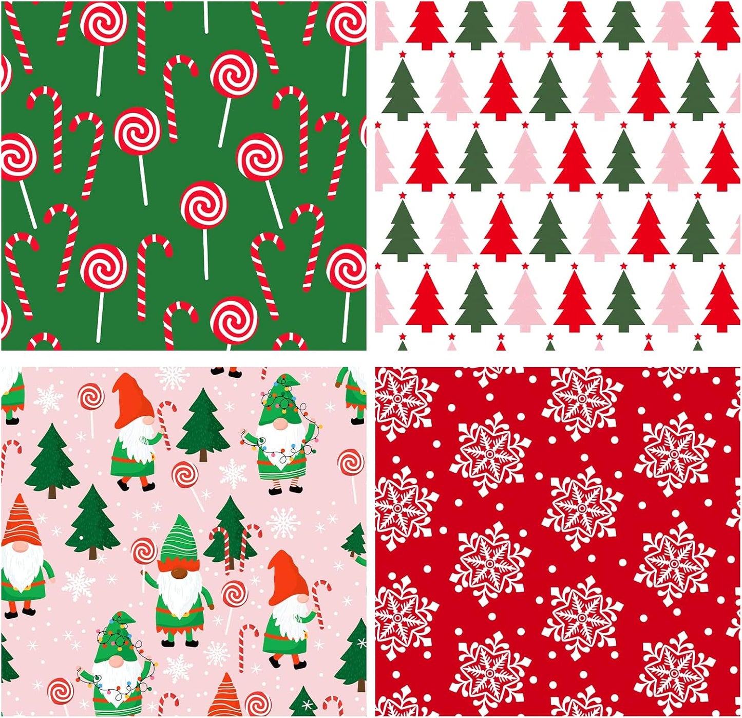 Wrapaholic Christmas Wrapping Paper Roll - Jumbo 30 Inch Gnome Elf Holiday Design | 4 Rolls, 120 Inch Each