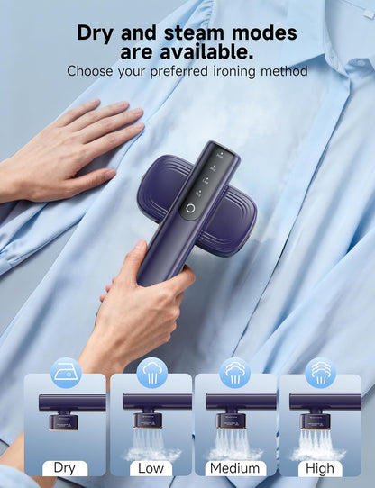 Powerful 1200W Portable Clothes Steamer by [Brand Name] - Fast 15s Heat-Up, 100ml Tank, 20 Min Continuous Steam | Ideal for Travel & Home