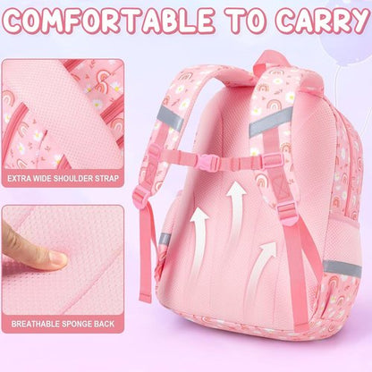Fimibuke Kids Backpack Set - 3PCS Waterproof School Bag with Lunch Box & Pencil Case | Trucks, Ages 3-12