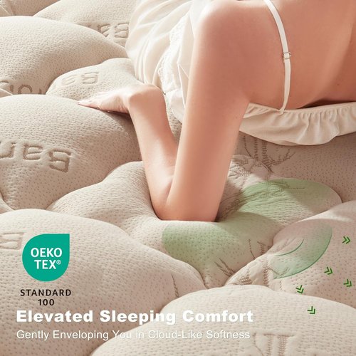 BEDLORE Twin Mattress Topper - Soft Bamboo Viscose Pillow Top for Back Pain Relief | Fits 6"-15" Mattresses - Beige