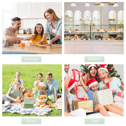 Large Beeswax Bread Bags for Sourdough, 2 Packs Reusable Cotton Material, Ideal for Sourdough Bread Storage to Keep Fresh Lock Moisture, 17 X 13 Inch Green and White Pattern