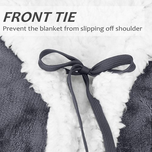 Catalonia Hooded Blanket Poncho | Wearable Blanket Wrap with Hand Pockets | Comfy Sherpa Fleece Throw Cape for Children and Adults, Women Gift