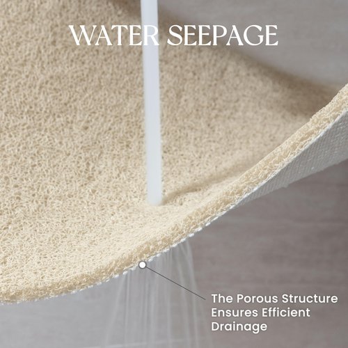 SILOLOOM Bathtub Mat Non Slip, 24x16 Inch Shower Mats for Inside Shower, PVC Loofah Bathroom Mat Quick Dry with Drain Hole, Phthalate-Free Bath Mats for Shower Bathroom Tub and Wet Areas (Beige)