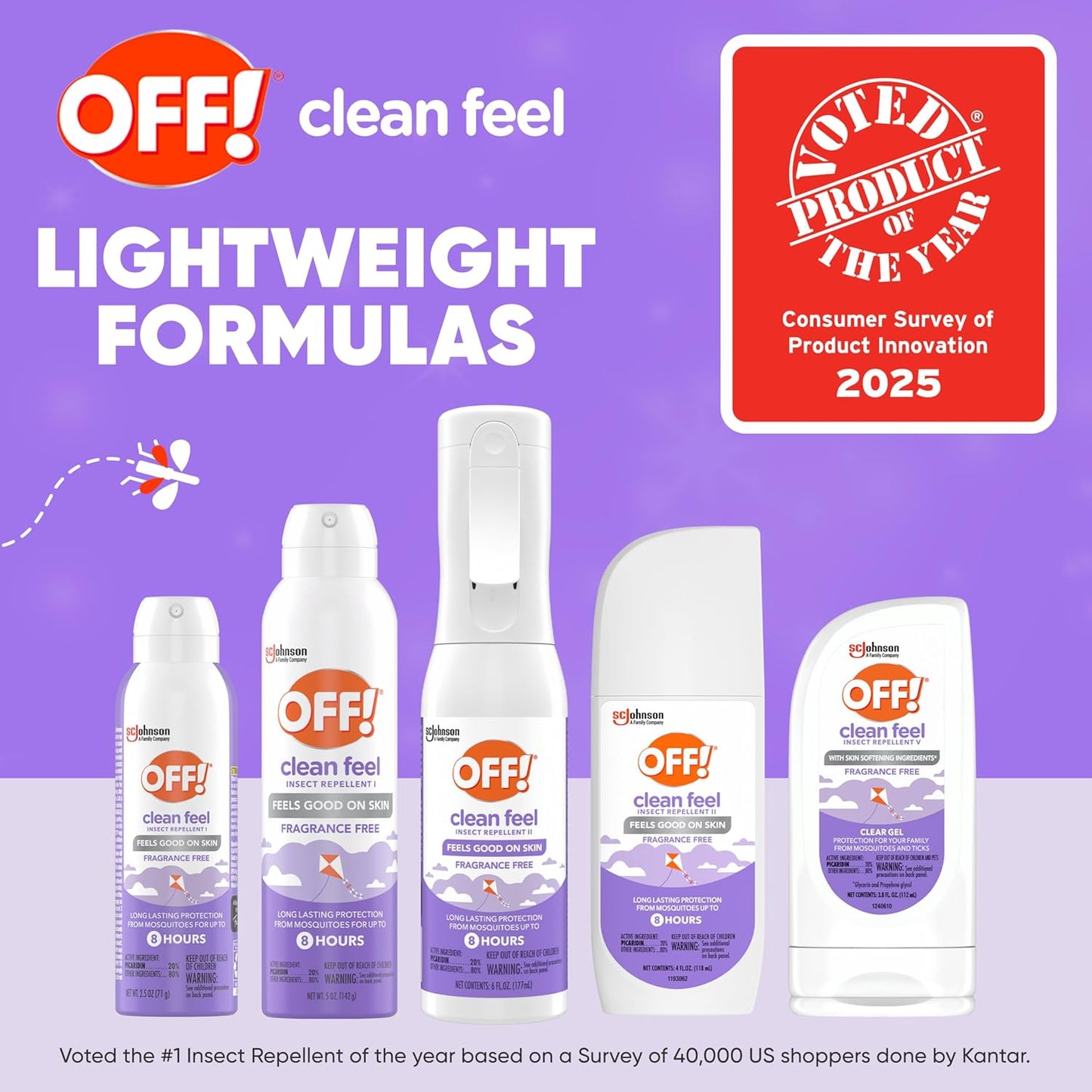 Off! Clean Feel Insect Repellent - Fragrance-Free Picaridin Bug Spray for Lasting Protection | 6 oz