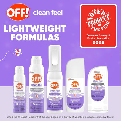Off! Clean Feel Insect Repellent - Fragrance-Free Picaridin Bug Spray for Lasting Protection | 6 oz