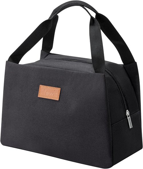 Lifewit Insulated Lunch Bag - Reusable Meal Prep Tote for Work & Travel | Black Color