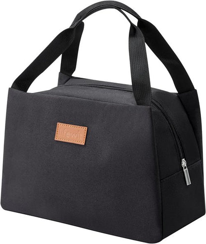 Lifewit Insulated Lunch Bag - Reusable Meal Prep Tote for Work & Travel | Black Color