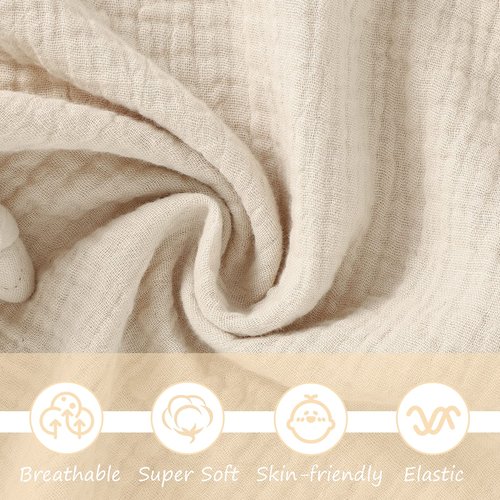 okdiy Organic Cotton Bunny Loveys for Babies,Newborn Baby Lovey Security Blanket,Lovies for Babies New Born Baby Unique Neutral Gifts Boys and Girls (Bunny-Khaki)