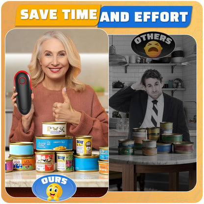 One Touch Electric Can Opener Easy Open Any Can Sizes with Smooth Edge, Food-Safe Handheld Portable Battery Operated Electric Can Openers, Kitchen Gadget for Kitchen, Seniors, Chef, Arthritis