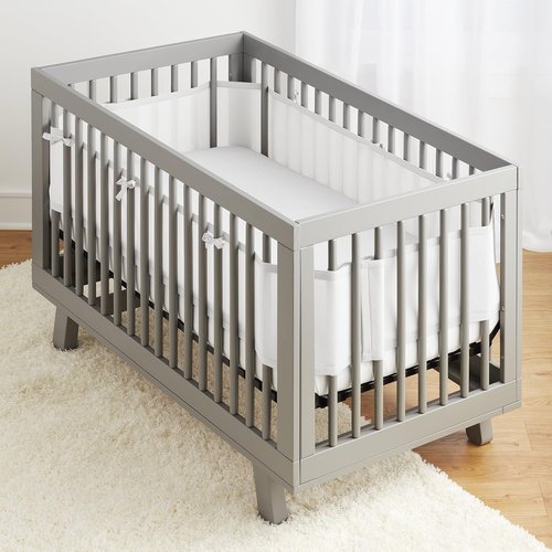 BreathableBaby Breathable Mesh Liner - Classic 3mm Mesh for Full-Size Cribs, White | Covers 3 or 4 Sides