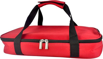 HW1236 Glass Casserole - Insulated Bag for Hot & Cold Food | Perfect for Picnics & Potlucks - 12"x7.5"x2" - Red