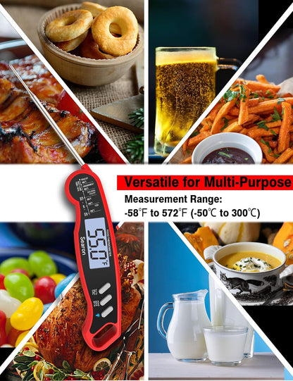Searon Digital Meat Thermometer - Instant Read, Waterproof & Backlit | Perfect for BBQ, Grilling & Baking