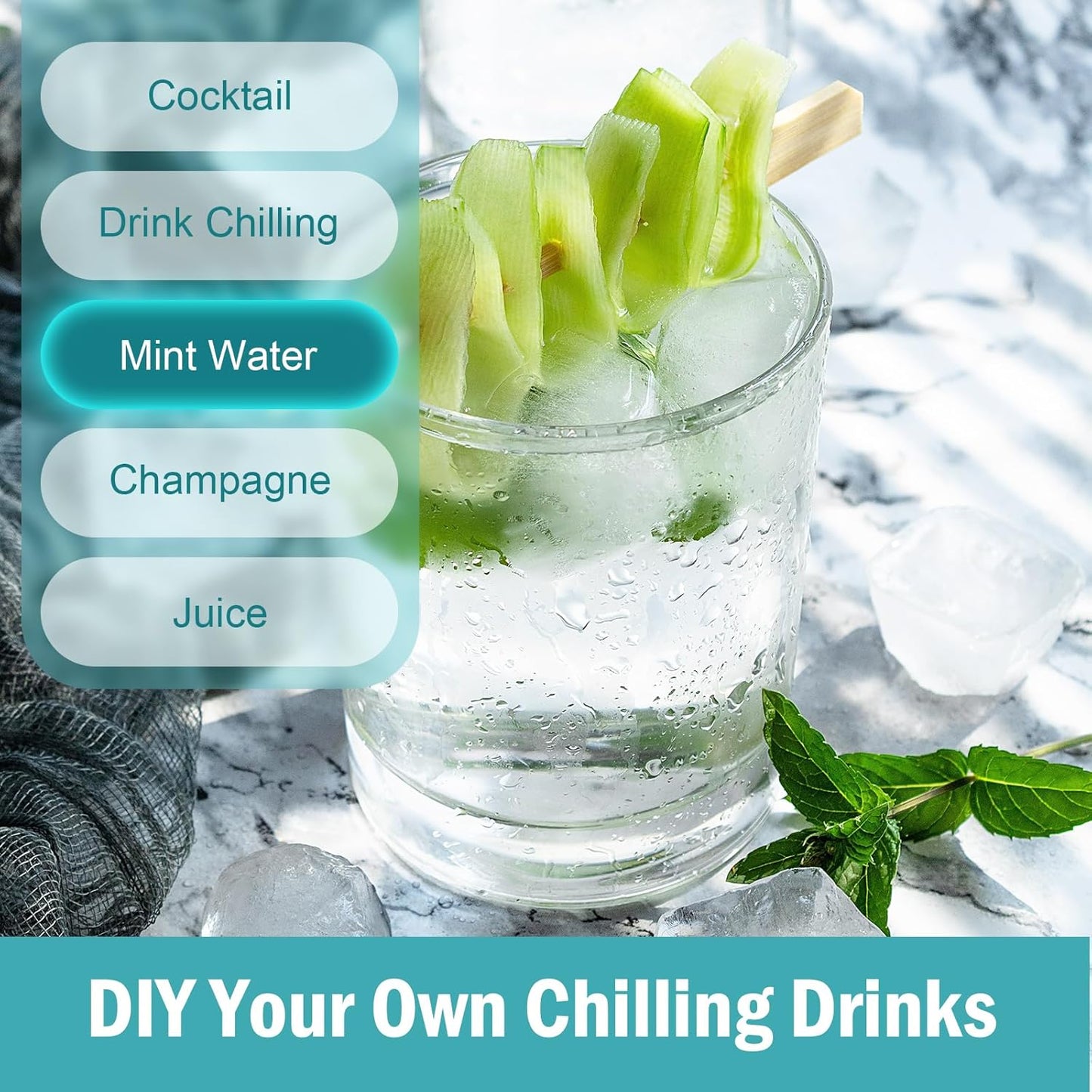 Skiennix Silicone Ice Cube Trays - Easy Release, Spill-Resistant, BPA-Free | Perfect for Cocktails & Baby Food