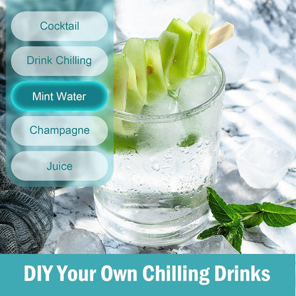 Skiennix Silicone Ice Cube Trays - Easy Release, Spill-Resistant, BPA-Free | Perfect for Cocktails & Baby Food