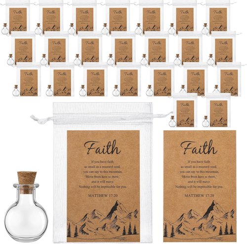 Funnymoom 50 Pack Faith Gifts for Women - Christian Baptism & Wedding Supplies | Religious Mustard Seed