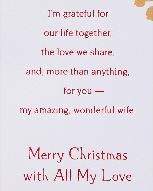 American Greetings Christmas Card - Romantic Holiday Greeting with Detachable Keepsake Ornament | Perfect for Wife