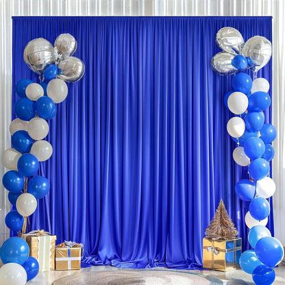 Royal Blue Backdrop Curtains by [Brand Name] - 10x10ft Wrinkle-Free Drapes for Weddings & Events