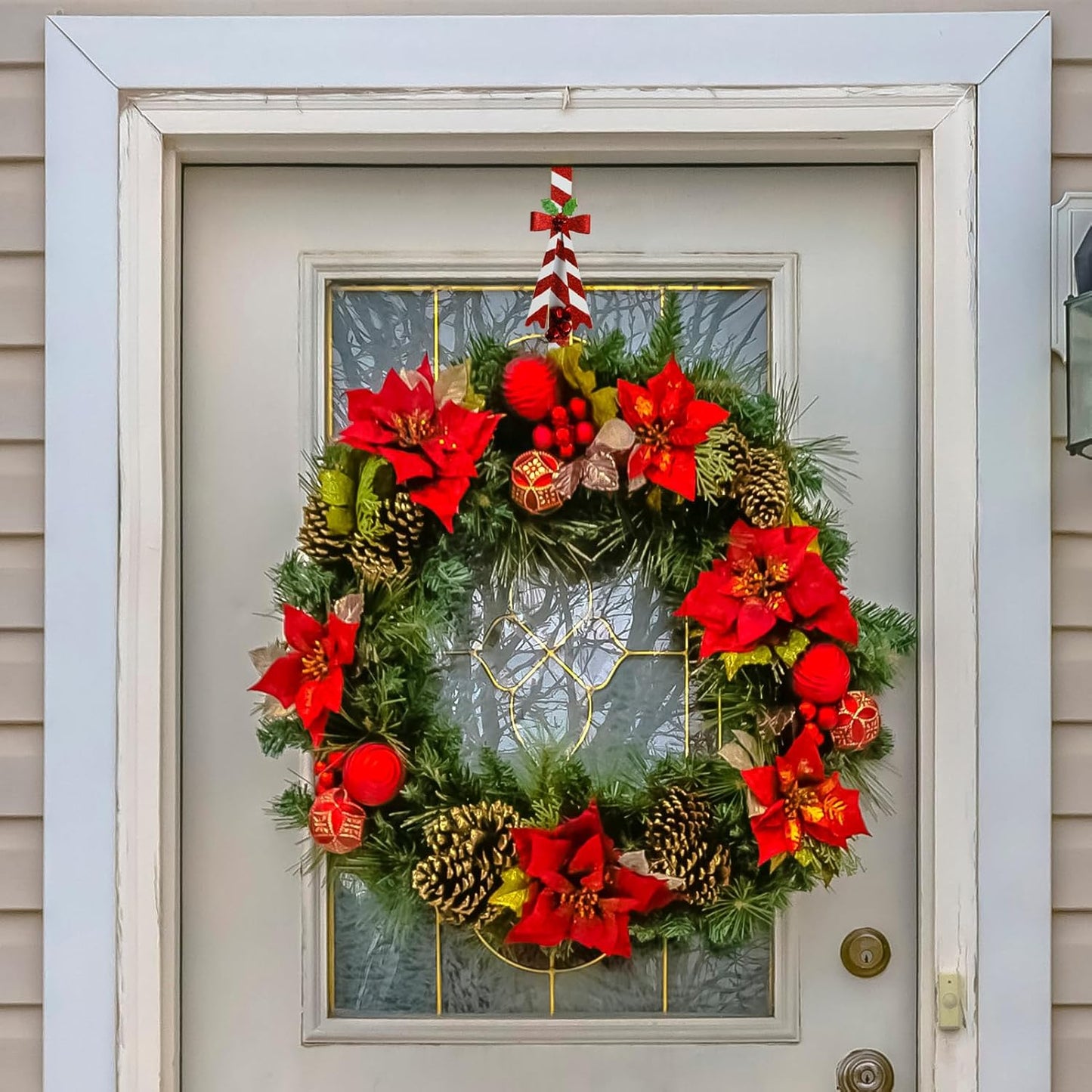 Regine Switzerland Wreath Hangers - 2 Pack Metal Over The Door Design for Christmas Decor