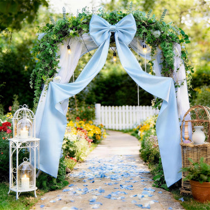 Skiennix Extra Long Satin Blue Bow - Elegant Wall Decor for Coquette Room | 70x20 Inch for Events