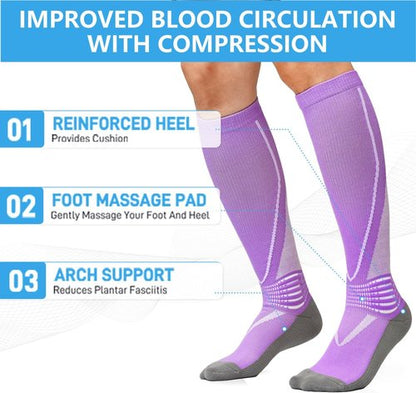 IRAMY Compression Ankle Support Socks - Moisture-Wicking Knee High Design | 3 Pack Set