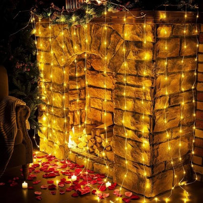 **195 LED Curtain String Lights - 6.5 x 5 Ft Battery Operated Fairy Lights with 8 Modes & Timer | Copper Twinkle Decor for Christmas & Weddings**
