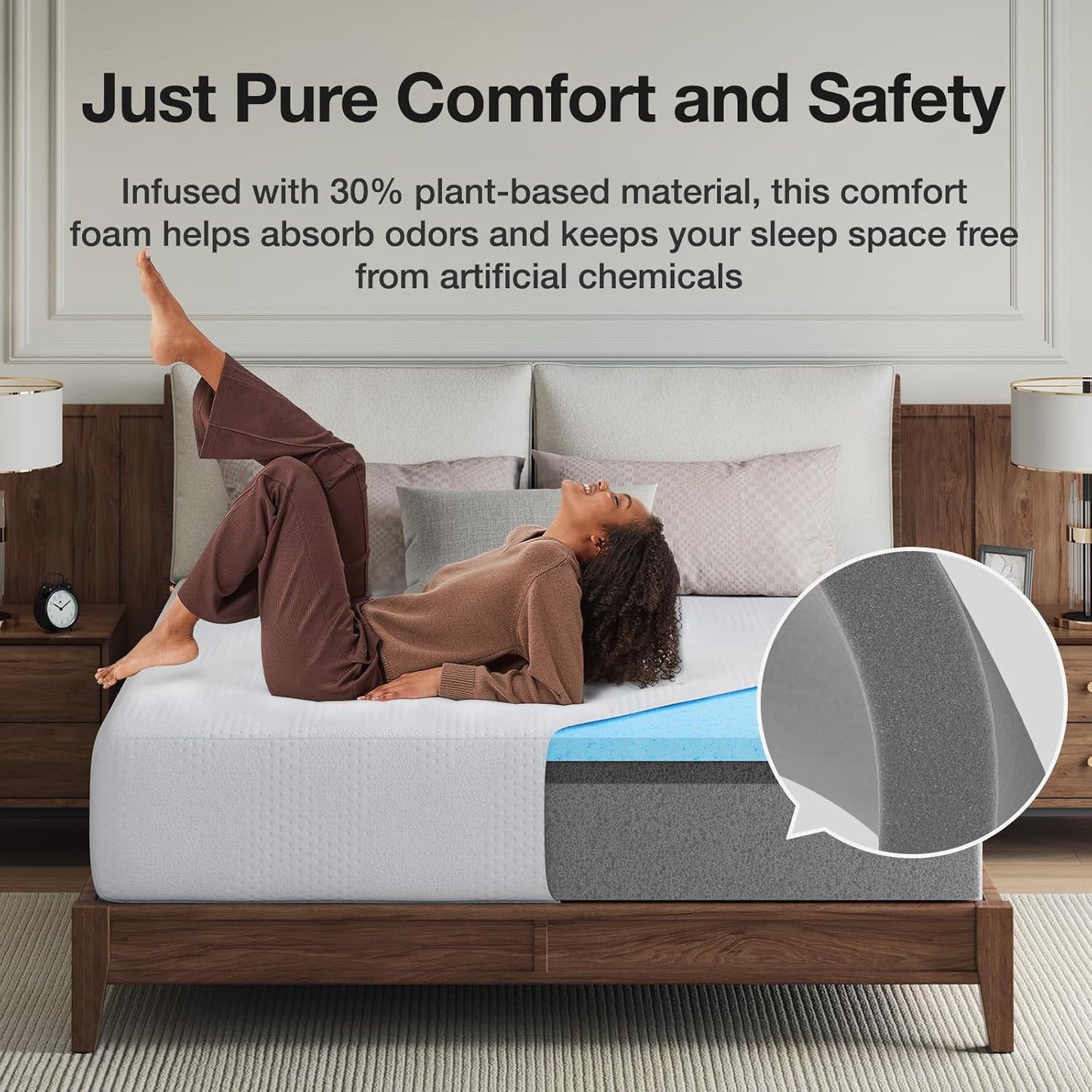 Novilla 14-Inch Full Memory Foam Mattress - Cooling Gel Foam for Pressure Relief | CertiPUR-US Certified